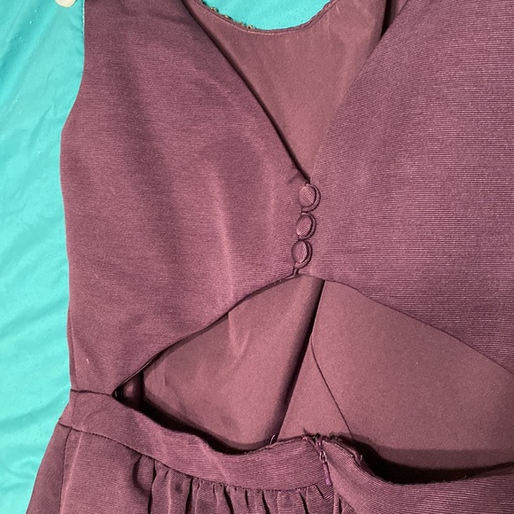 Plum colored dress with silver beads. Cut out back and pockets. - Picture 8 of 8
